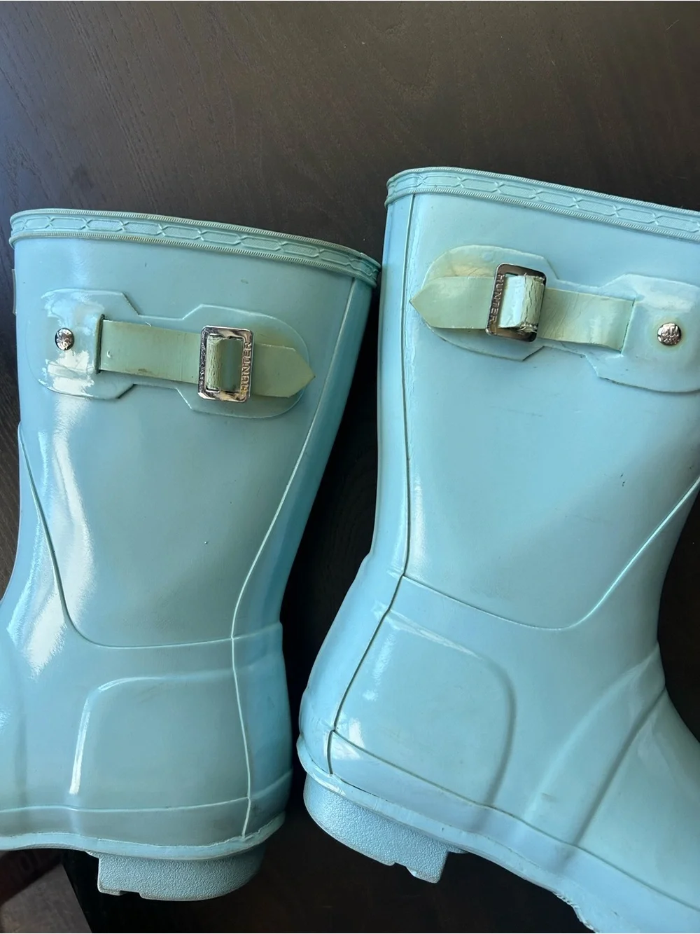 Hunter Original Short Gloss Rain Boots - Light Blue
